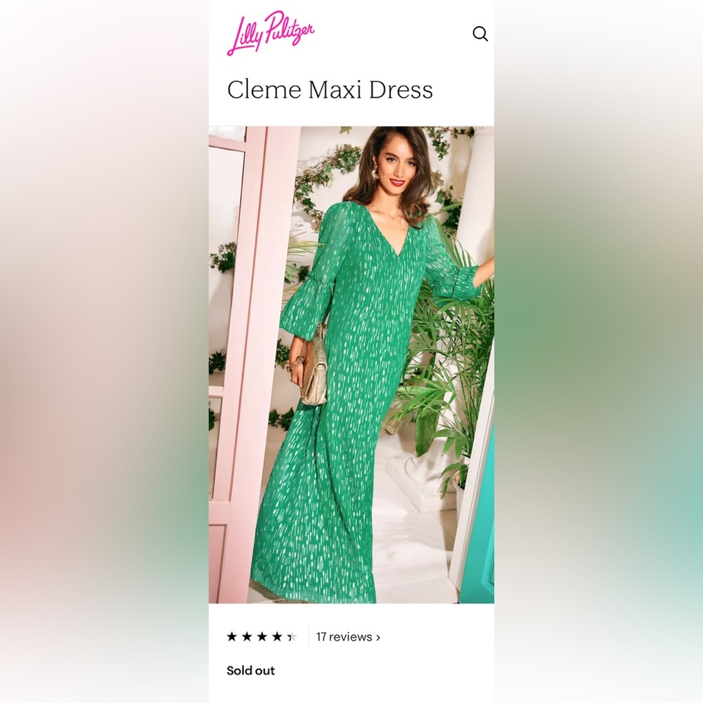 Lilly Pulitzer Emerald Long Sleeve Dress